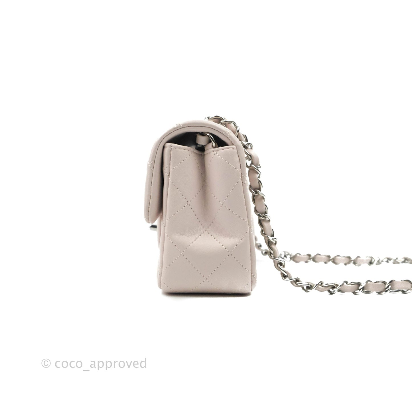 Chanel Quilted Mini Rectangular Light Lilac Lambskin Silver Hardware