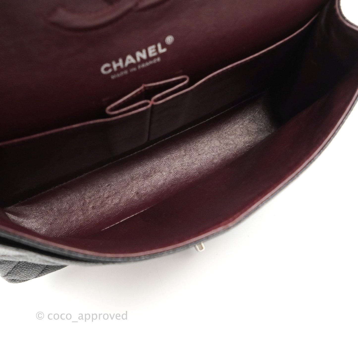 Chanel Classic M/L Medium Flap Quilted Black Caviar Silver Hardware