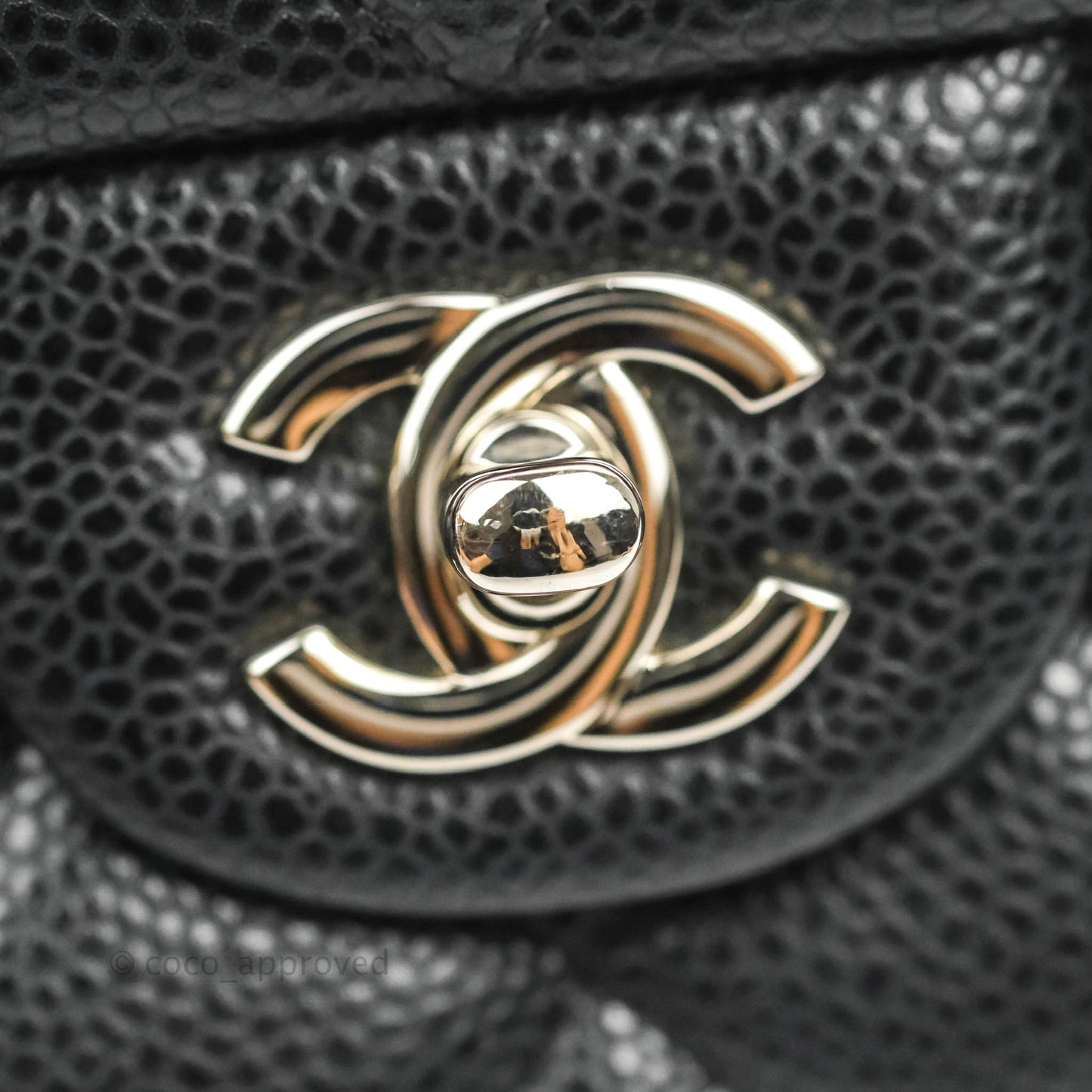 Chanel Quilted Clutch with Chain Black Caviar Silver Hardware