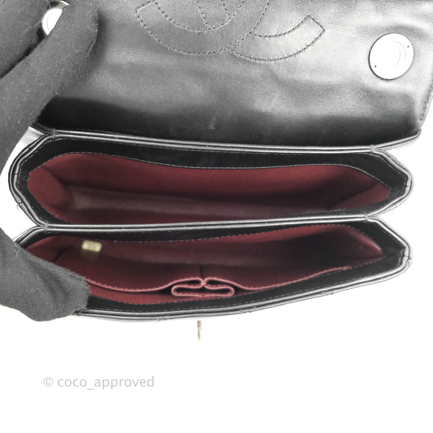 Chanel Small Trendy CC Black Lambskin Ruthenium Hardware