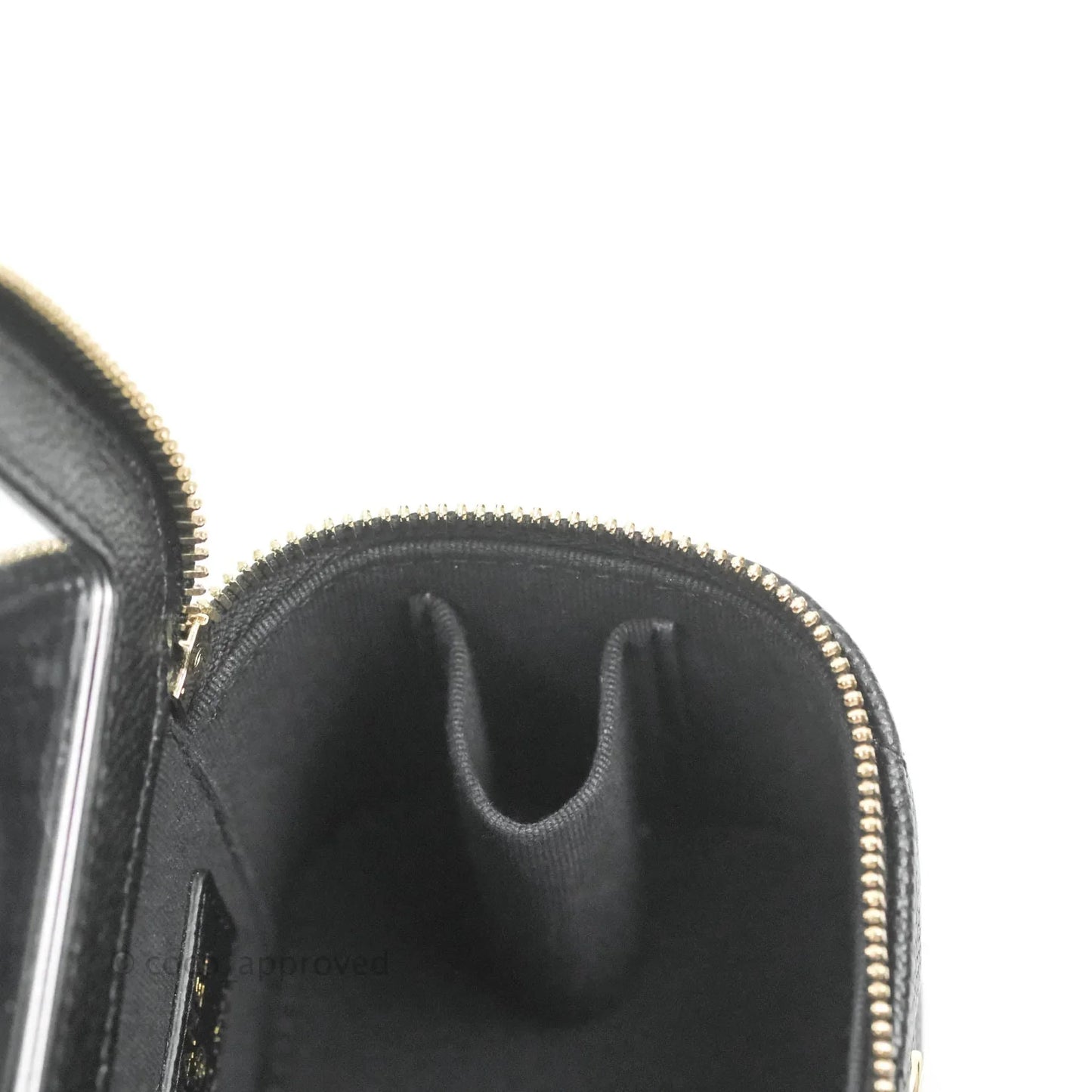 Chanel Classic Mini Vanity With CC Chain Black Caviar Gold Hardware