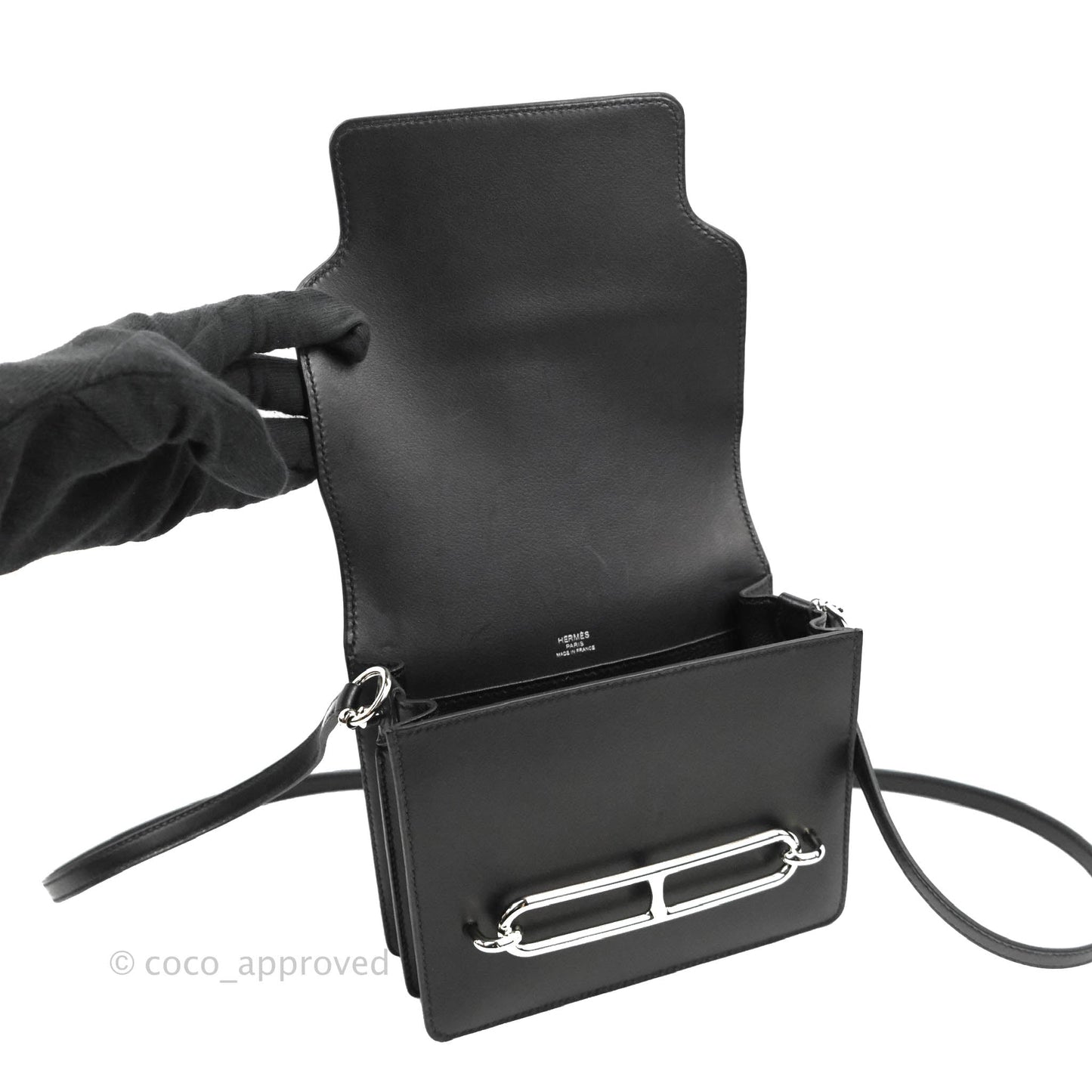 Hermès Roulis Mini 18 Black Swift Palladium Hardware