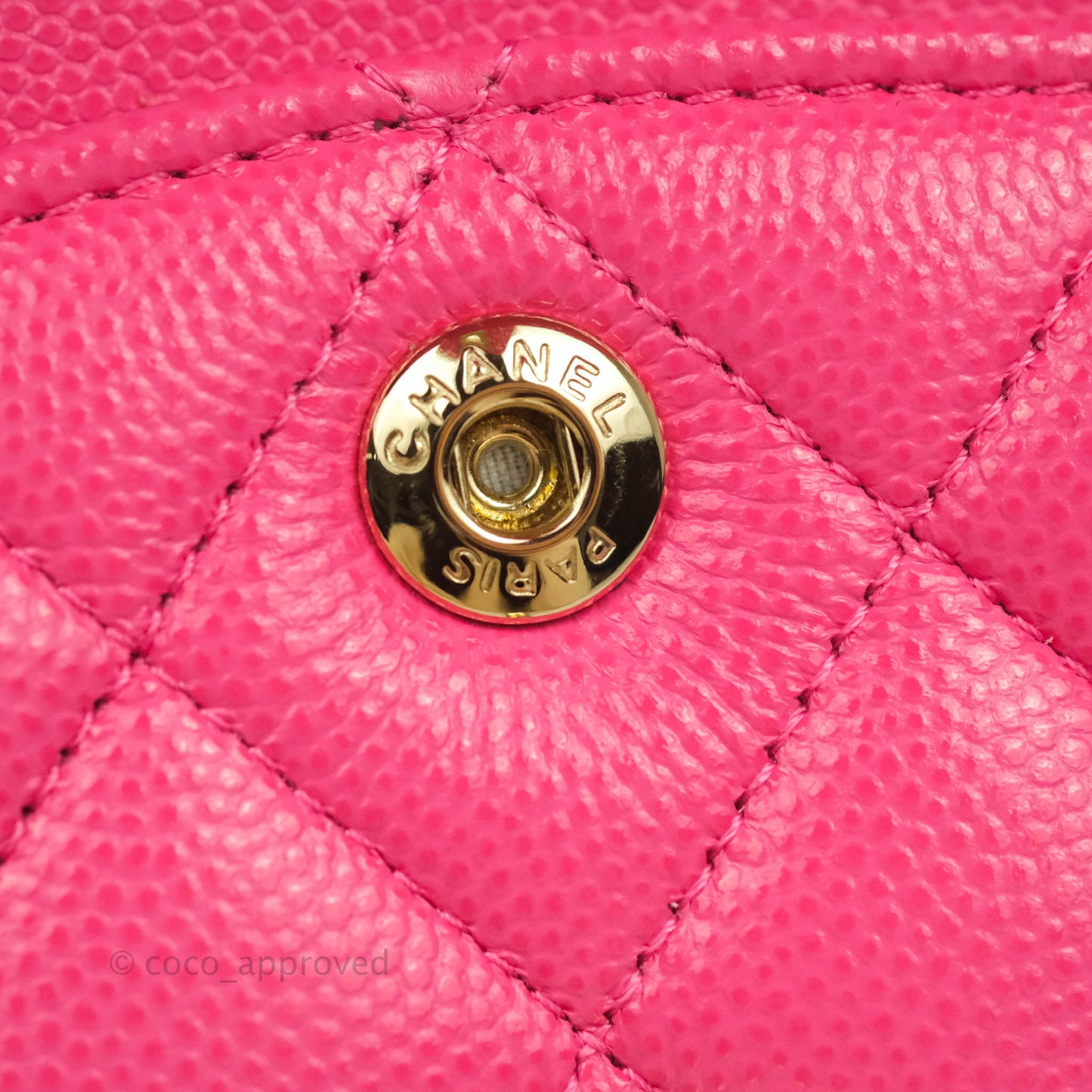 Chanel Small Classic Quilted Flap Pink Caviar Gold Hardware