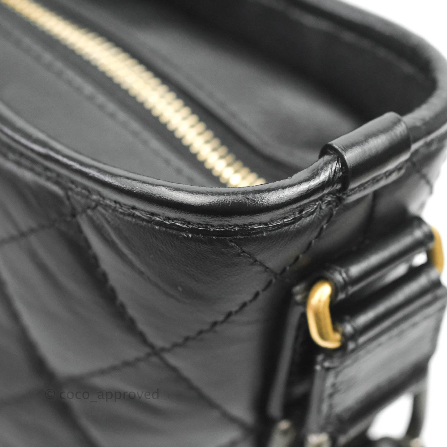 Chanel Quilted Medium Gabrielle Hobo Black Aged Calfskin Mixed Hardware