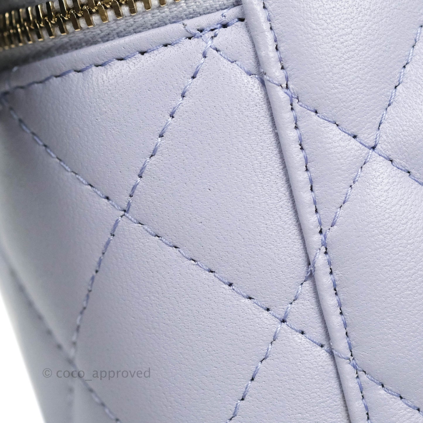 Chanel Mini Top Handle Vanity With Chain Lilac Lambskin Gold Hardware