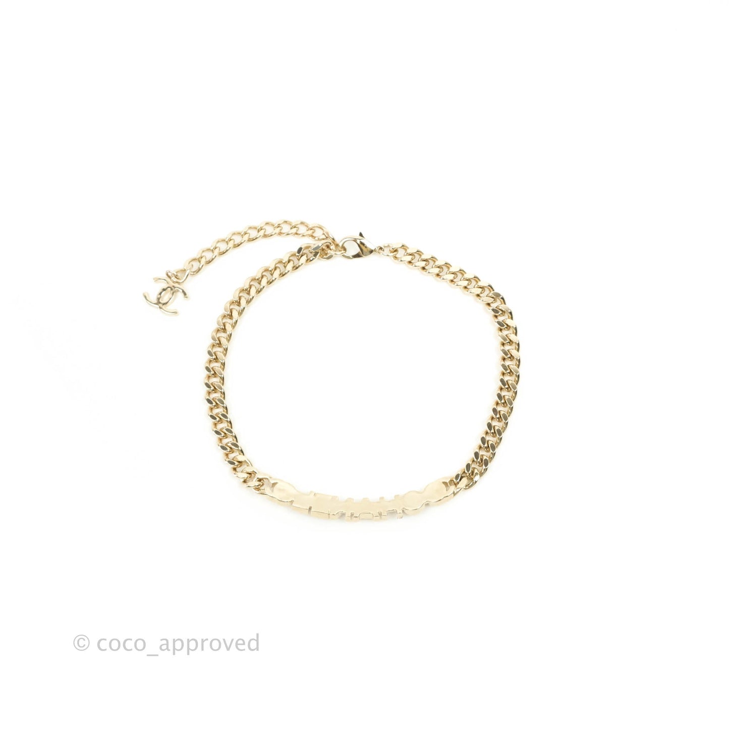 Chanel CC Black Gold Chain Choker 22S