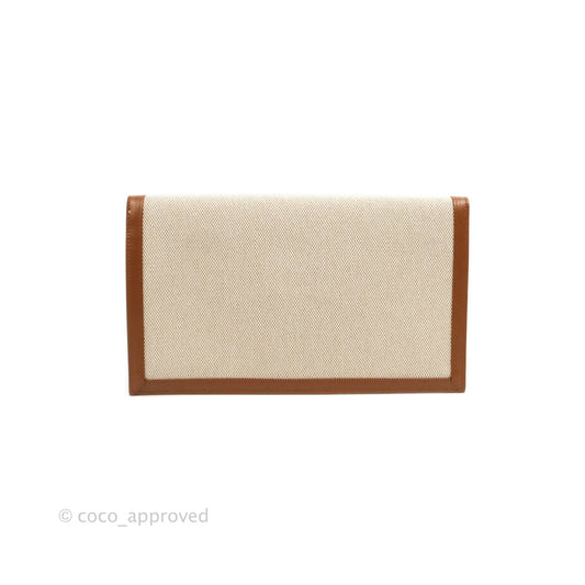 Saint Laurent Uptown Pouch Tan/Natural Beige Canvas