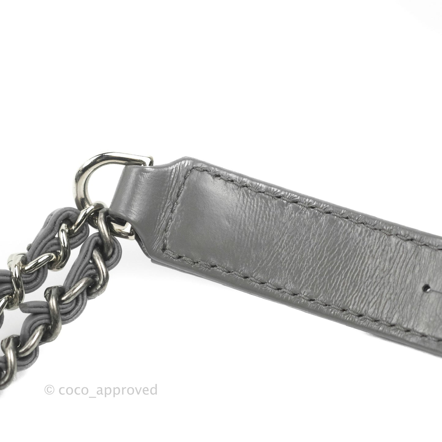 Chanel Quilted Small Gabrielle Hobo Grey Calfskin Mixed Hardware