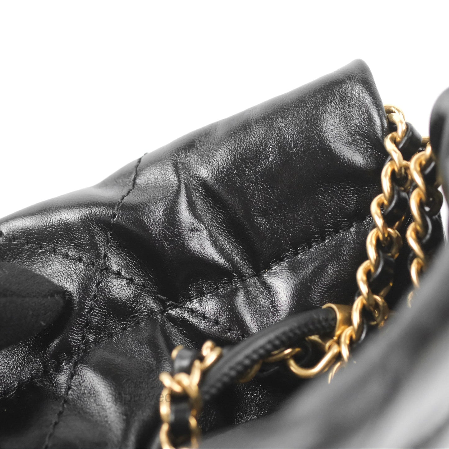 Chanel 22 Mini Bag Black Crumpled Calfskin
