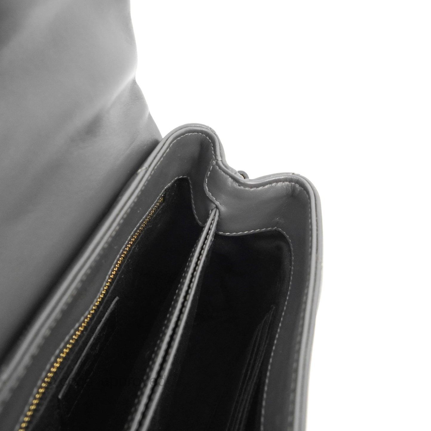 Saint Laurent Loulou Toy Quilted Leather Shoulder Bag Dark Grey