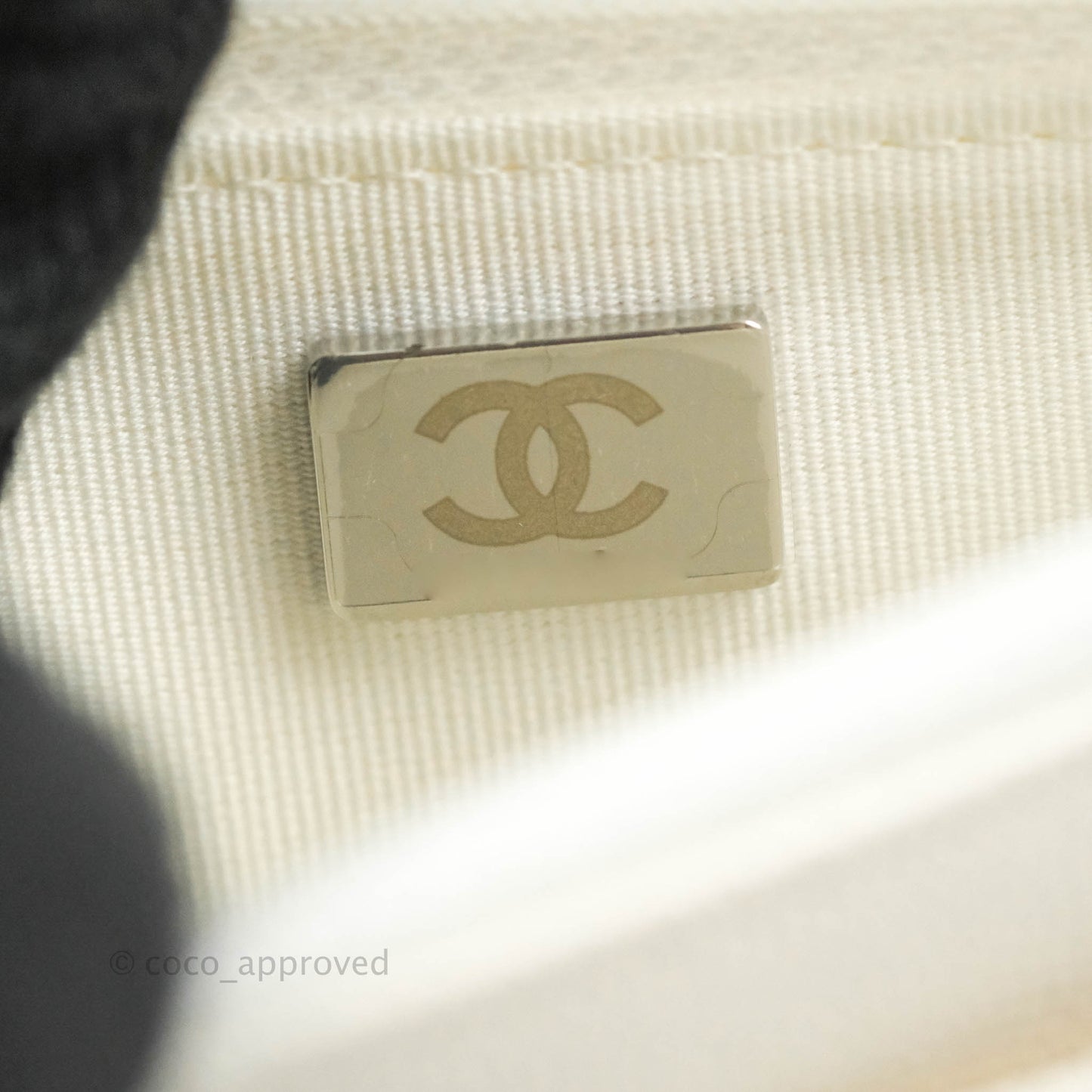 Chanel Quilted WOC White Caviar Gold Hardware With Charms