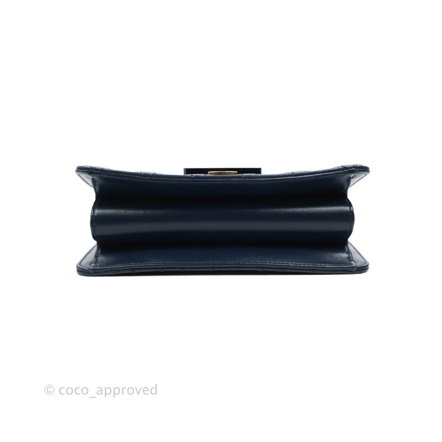Chanel Beauty Lock Flap Bag Navy Sheepskin Aged Gold Hardware