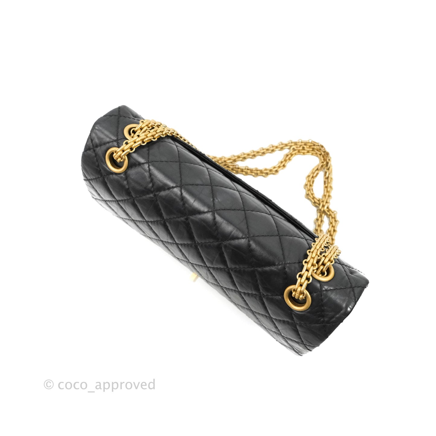 Chanel Reissue 225 Quilted Flap Black Aged Calfskin Aged Gold Hardware