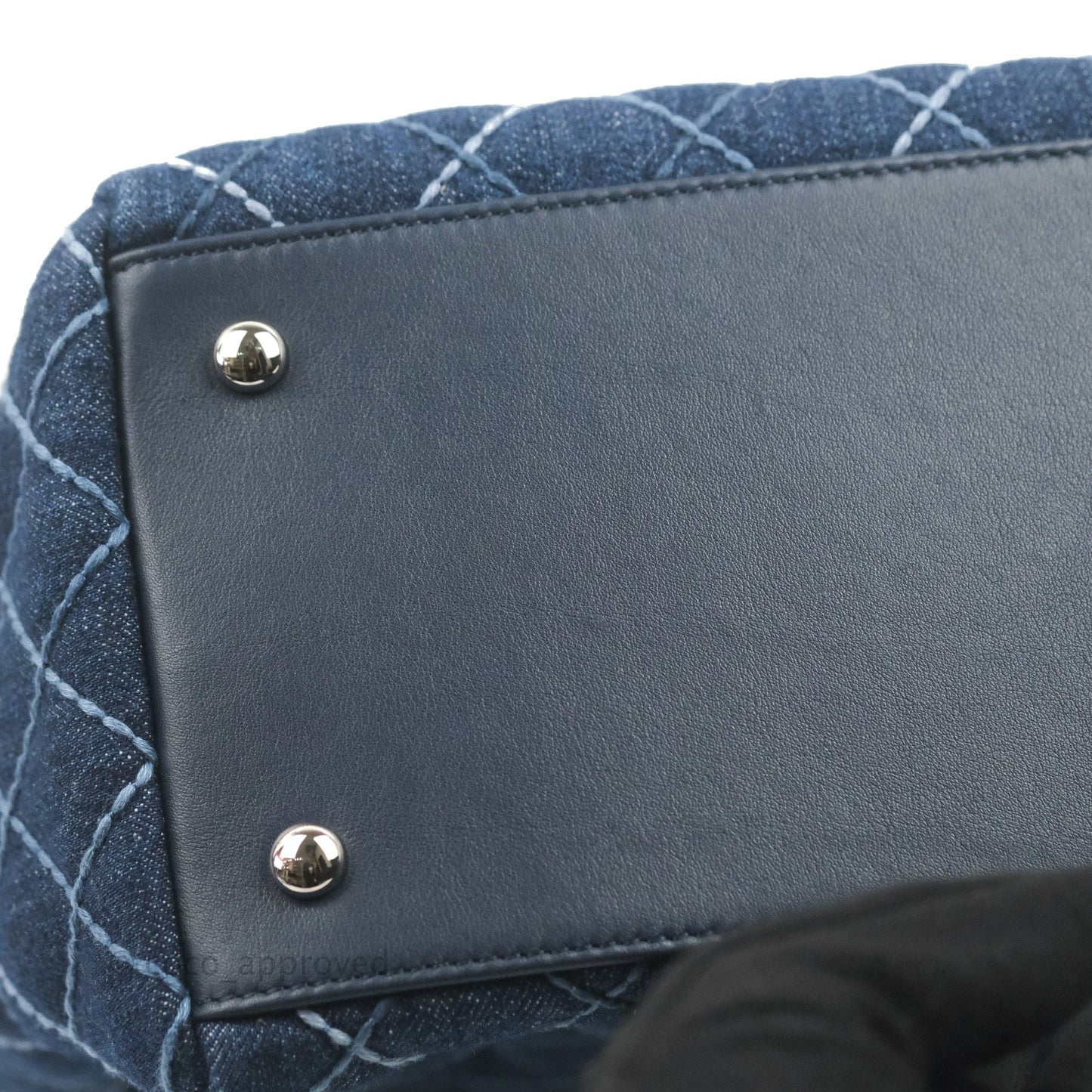 Chanel Quilted Medium Coco Handle Shopping Tote Denim Silver Hardware