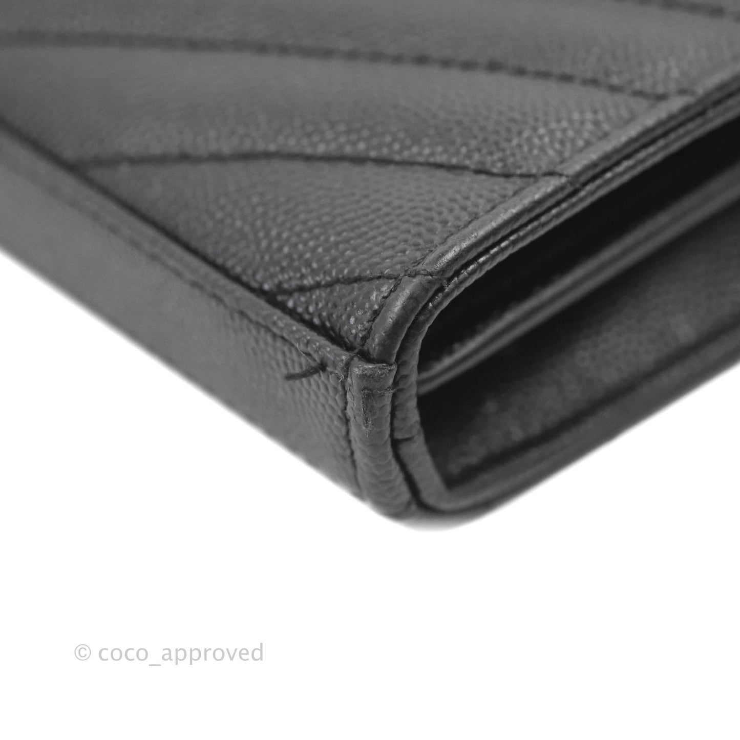 Saint Laurent Wallet on Chain WOC Black Grained Leather Silver Hardware