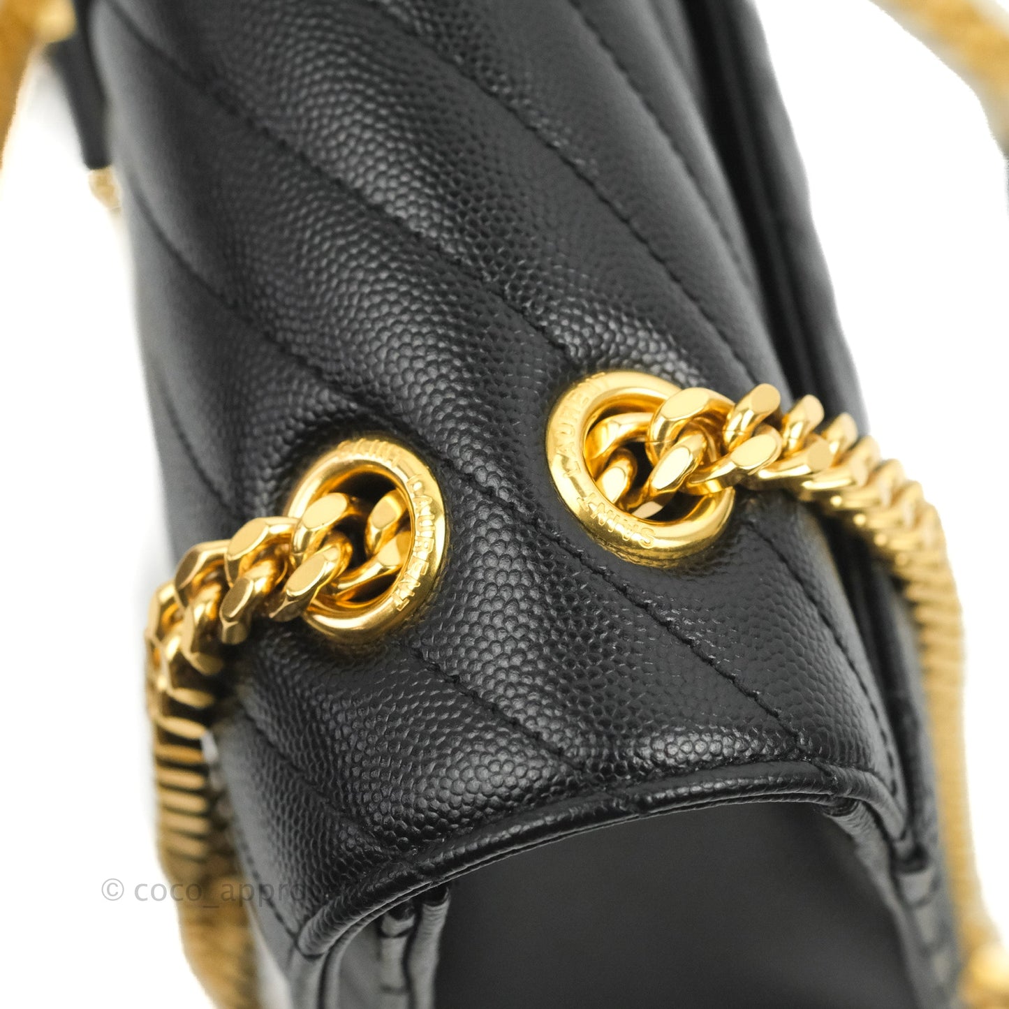 Saint Laurent Envelope Medium Black Caviar Gold Hardware