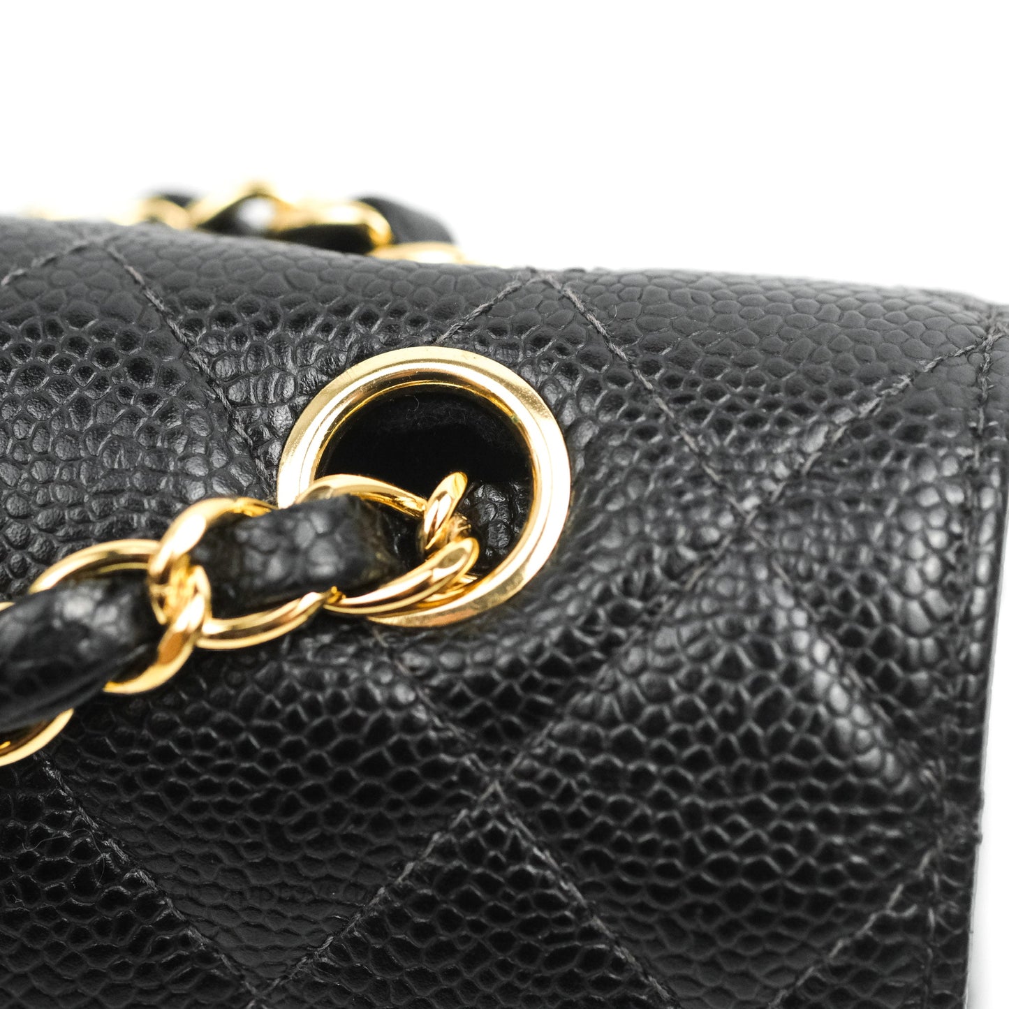 Chanel Classic M/L Medium Flap Quilted Black Caviar 24K Gold Hardware