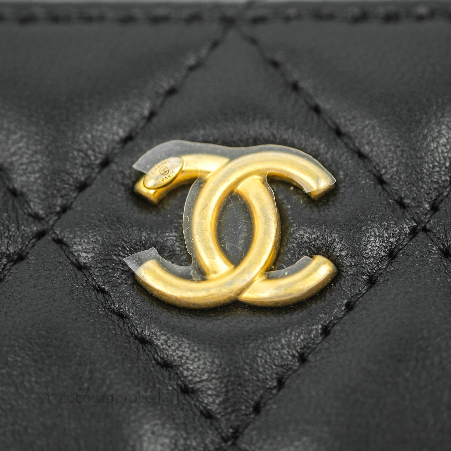 Chanel Mini Pearl Crush Quilted Camera Case Black Lambskin Aged Gold Hardware