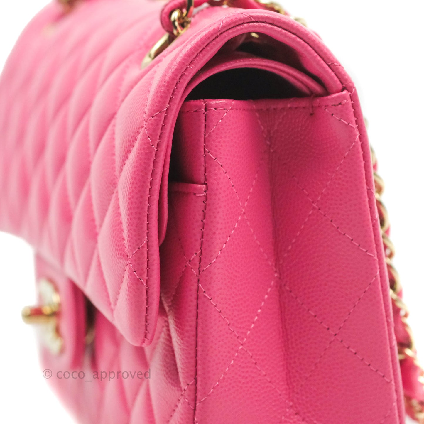 Chanel Small Classic Quilted Flap Pink Caviar Gold Hardware