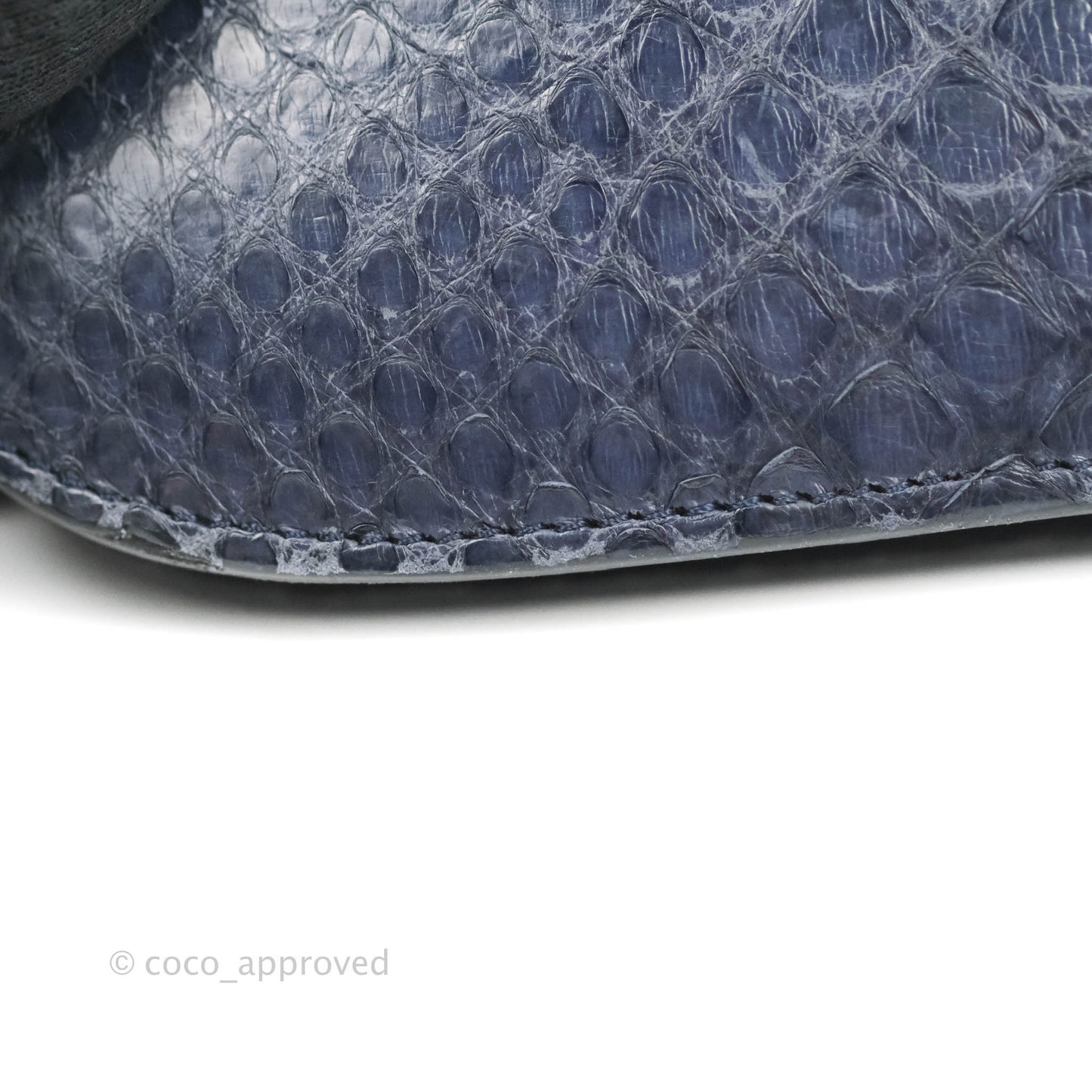 Celine Medium Classic Box Flap Grey Blue Python Gold Hardware