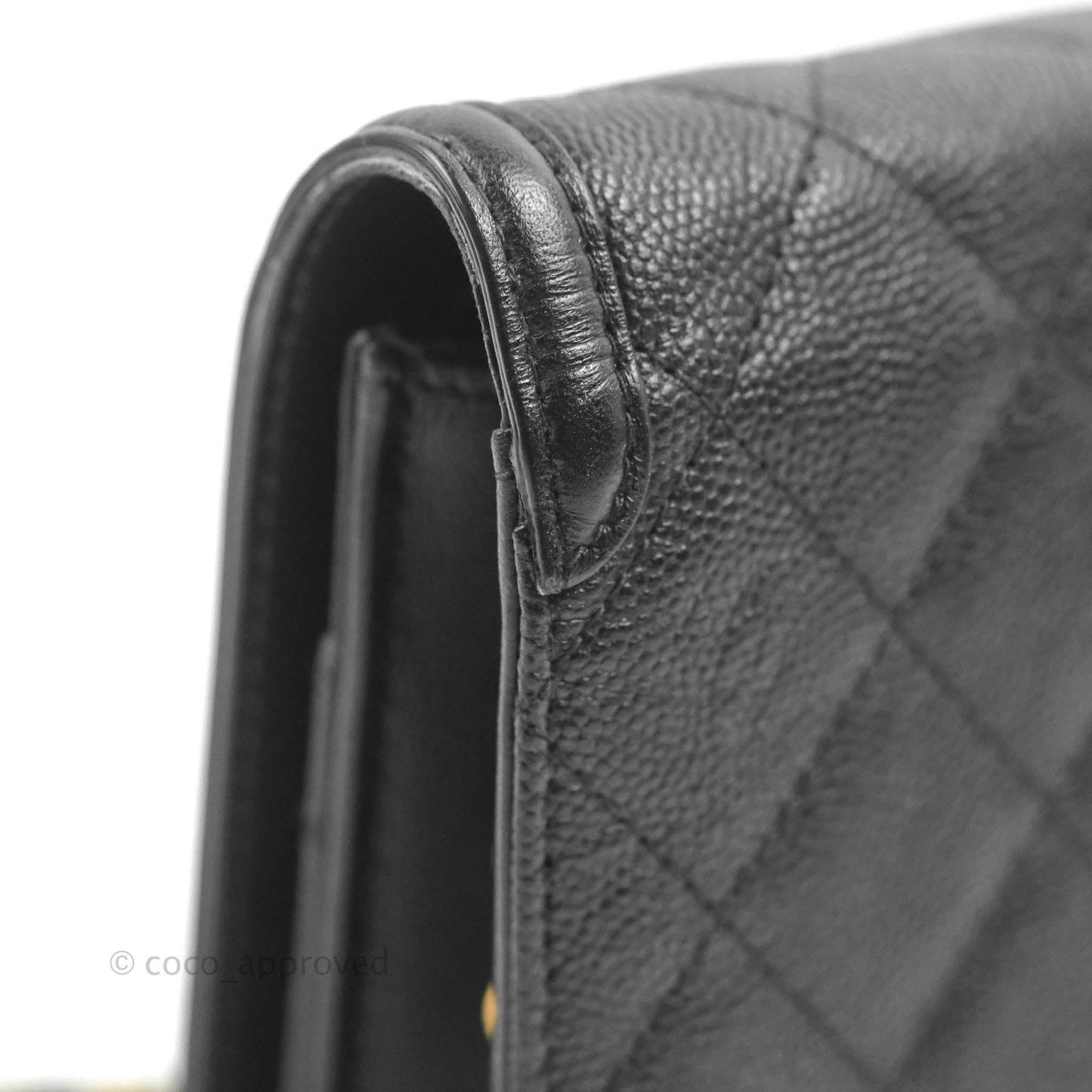 Chanel Filigree Wallet on Chain WOC Black Caviar Gold Hardware
