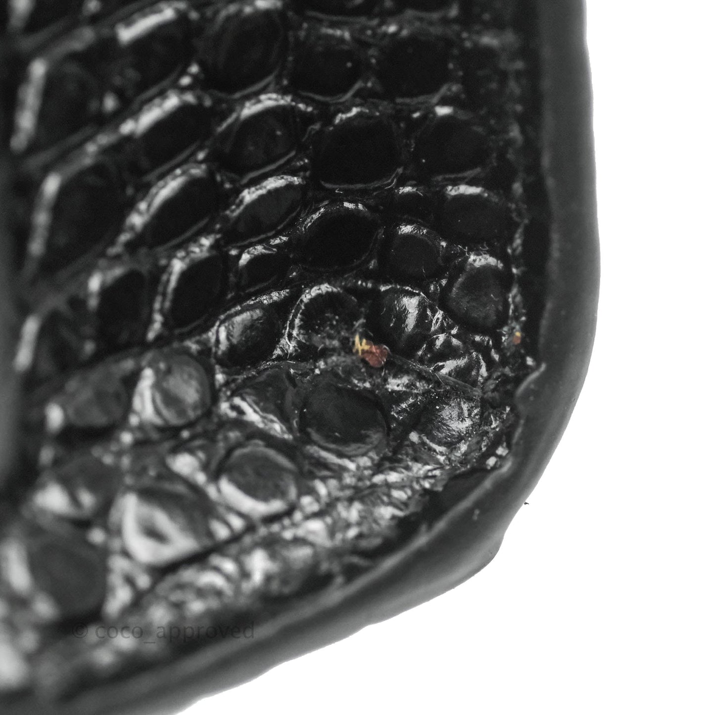 Saint Lauren Cassandra Mini Top Handle Bag Black Crocodile-embossed Shiny Calfskin