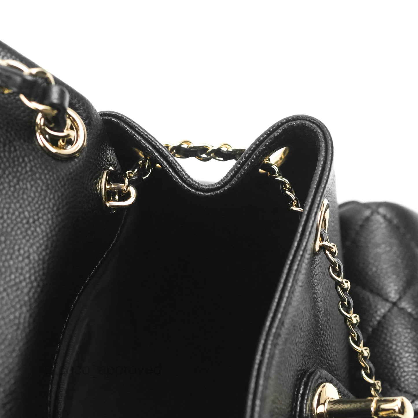 Chanel Duma Backpack Small Black Caviar Gold Hardware 23P