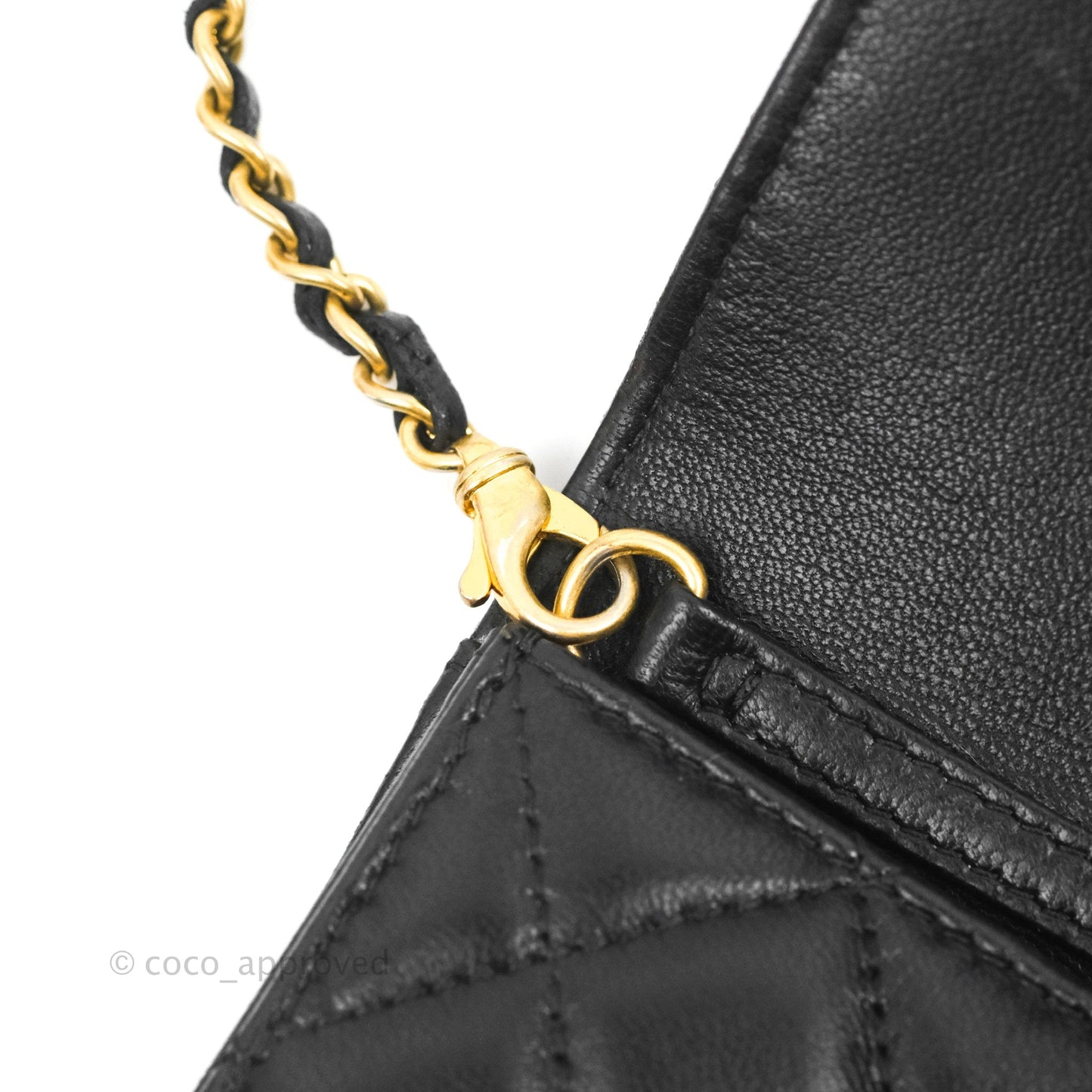 Chanel Mini Pearl Crush Clutch With Chain Belt Black Lambskin Aged Gold Hardware