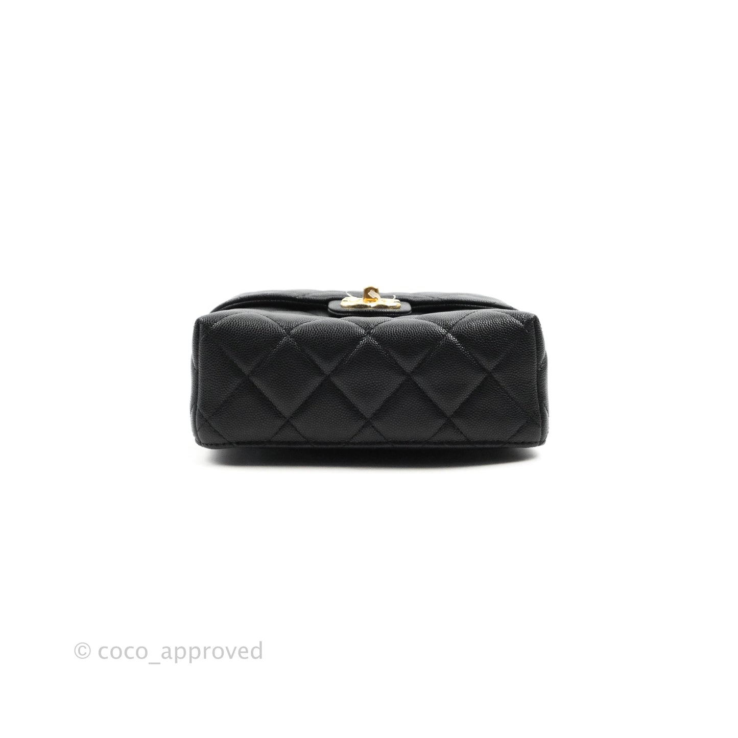 Chanel Small Vanity Flap Bag With Handle Black Caviar Gold Hardware 23C