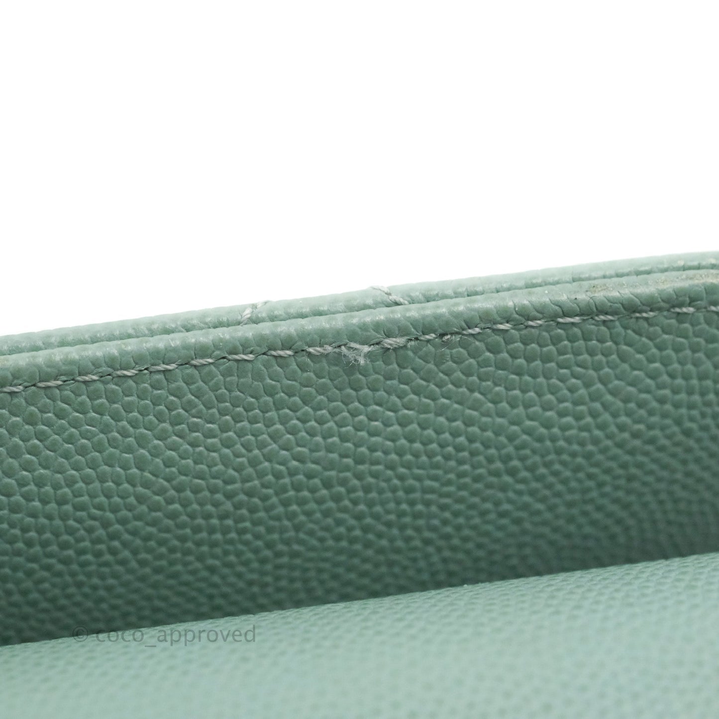 Chanel Quilted Like The Wallet Flap Blue-Greyish Caviar Gold Hardware
