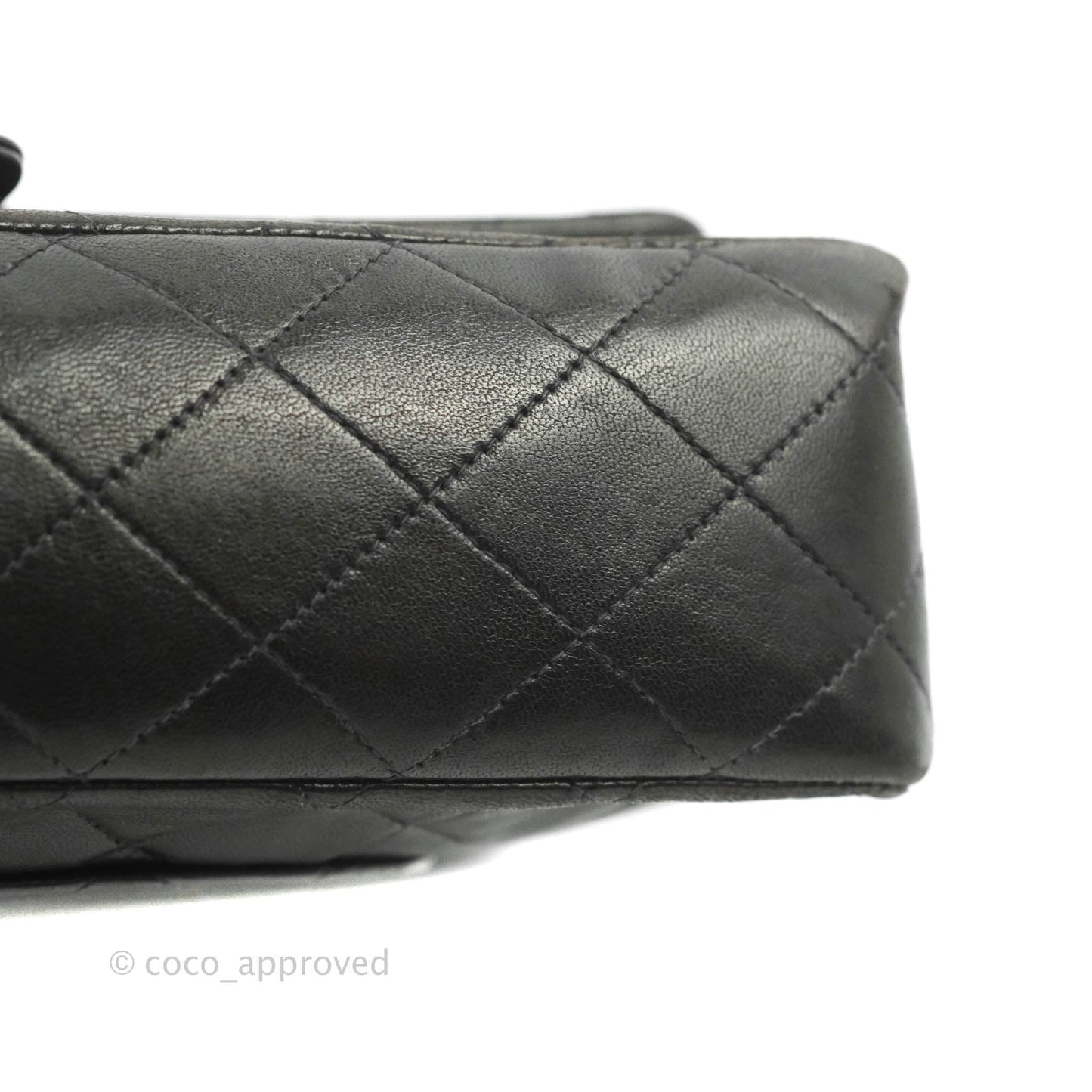 Chanel Vintage M/L Medium Double Flap Bag Black Lambskin 24K Gold Hardware