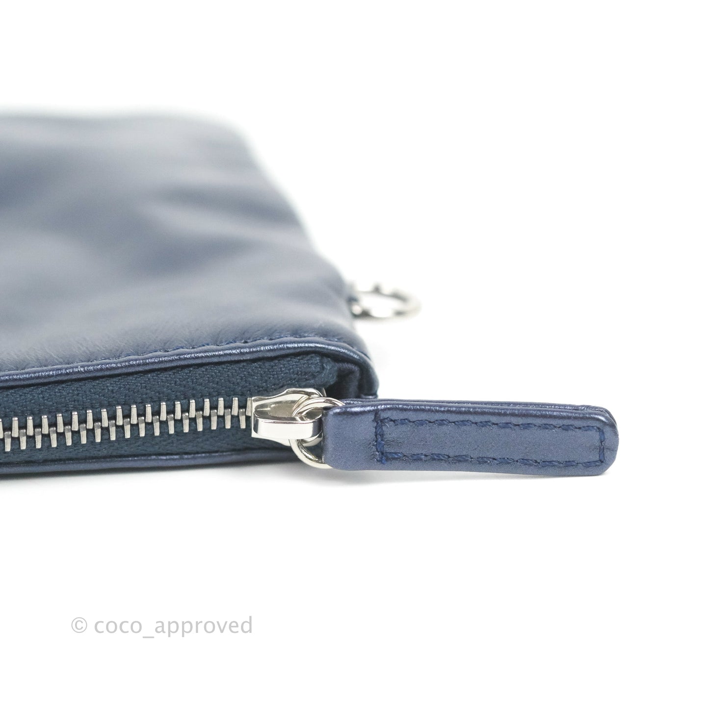 Chanel 22 Small Metallic Midnight Blue Aged Calfskin Midnight Blue/Silver Hardware