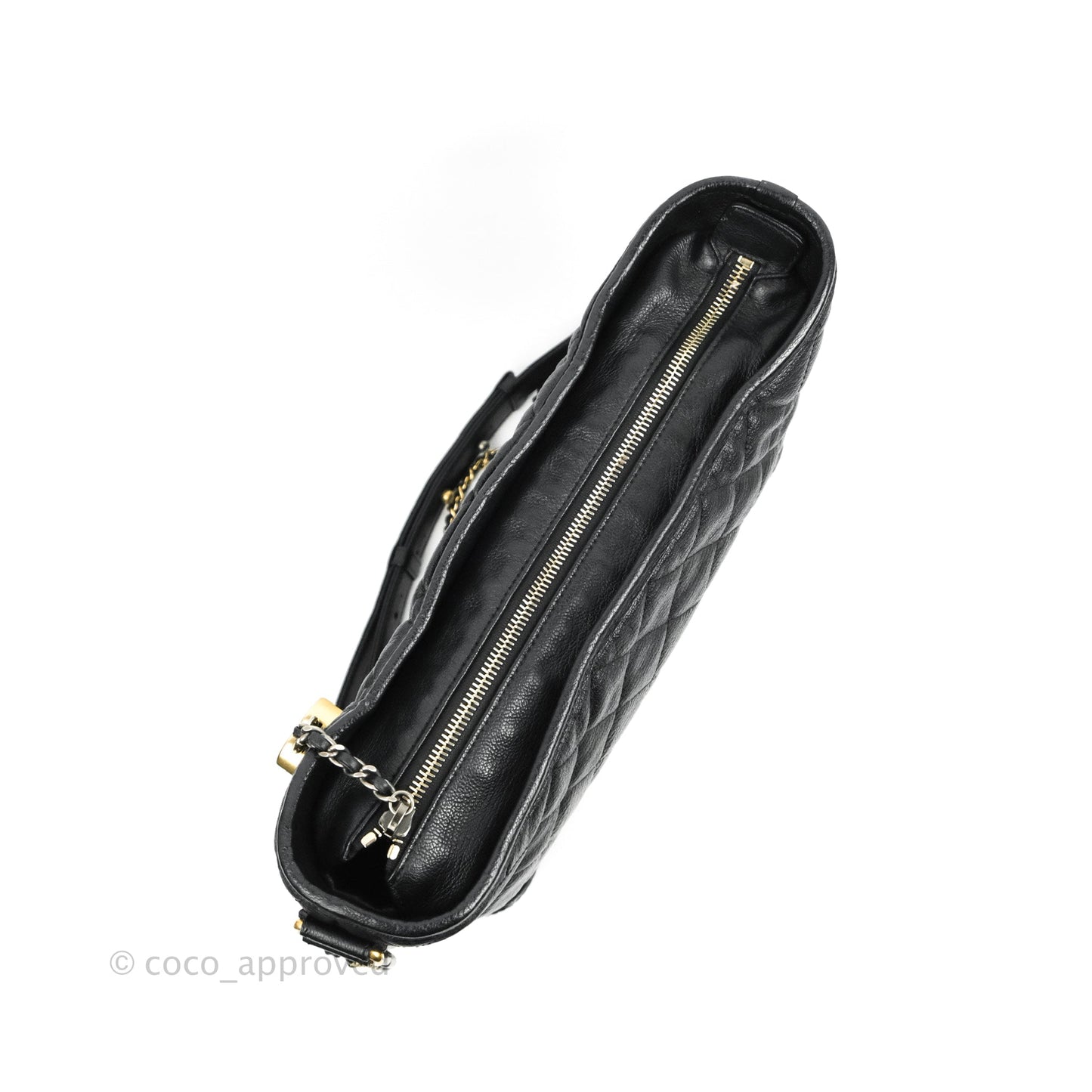 Chanel Large Gabrielle Hobo Black Patent Goatskin Mixed Hardware 18S