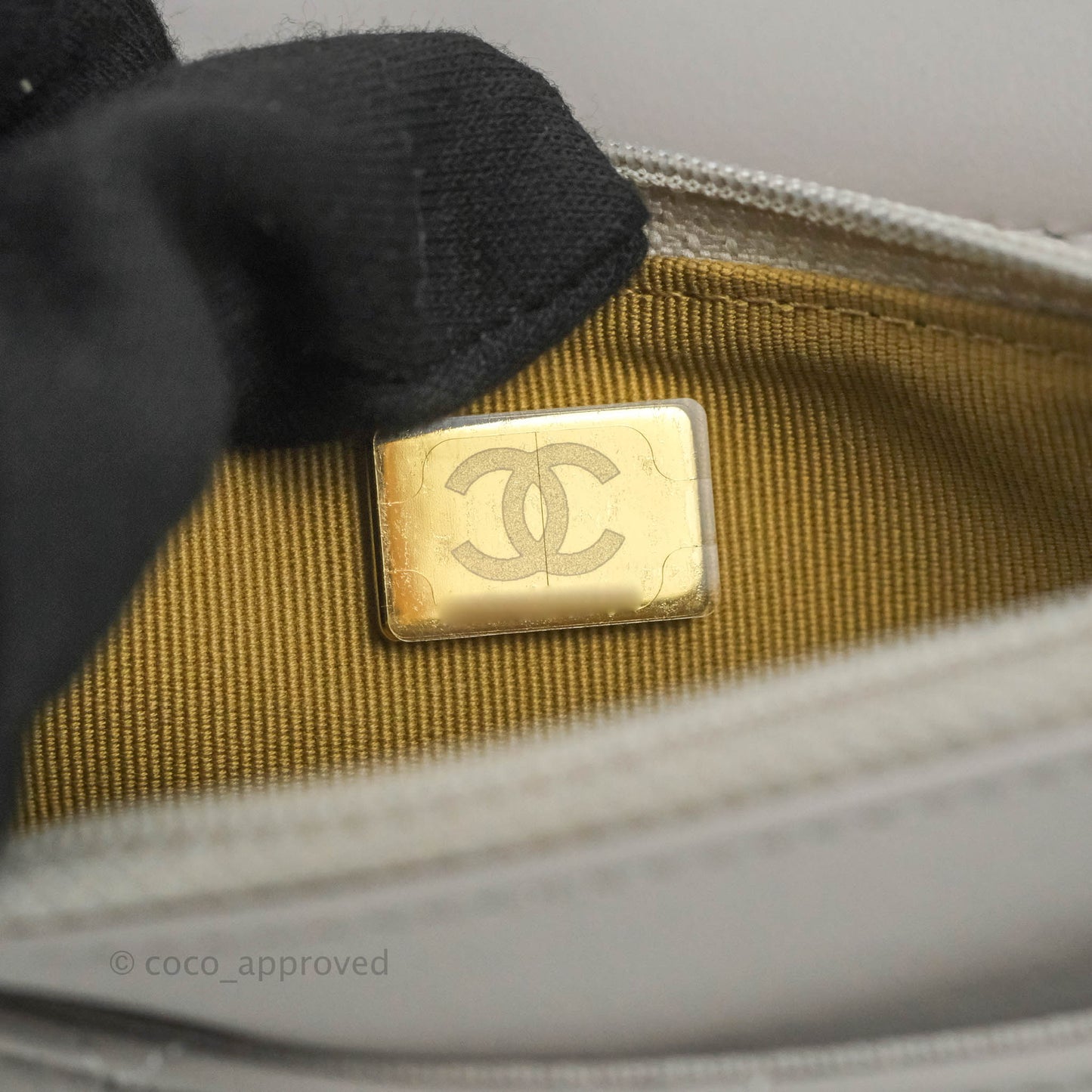 Chanel Quilted Pearl Crush Wallet on Chain WOC Grey Lambskin Aged Gold Hardware