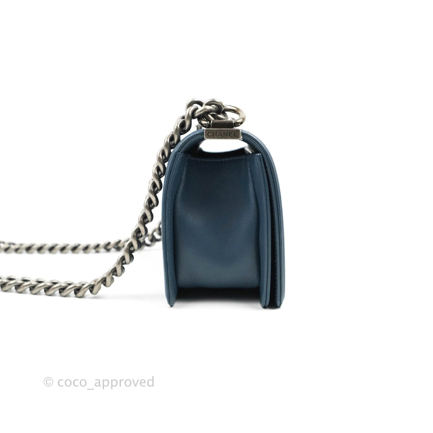Chanel Boy Small Navy Calfskin Ruthenium Hardware