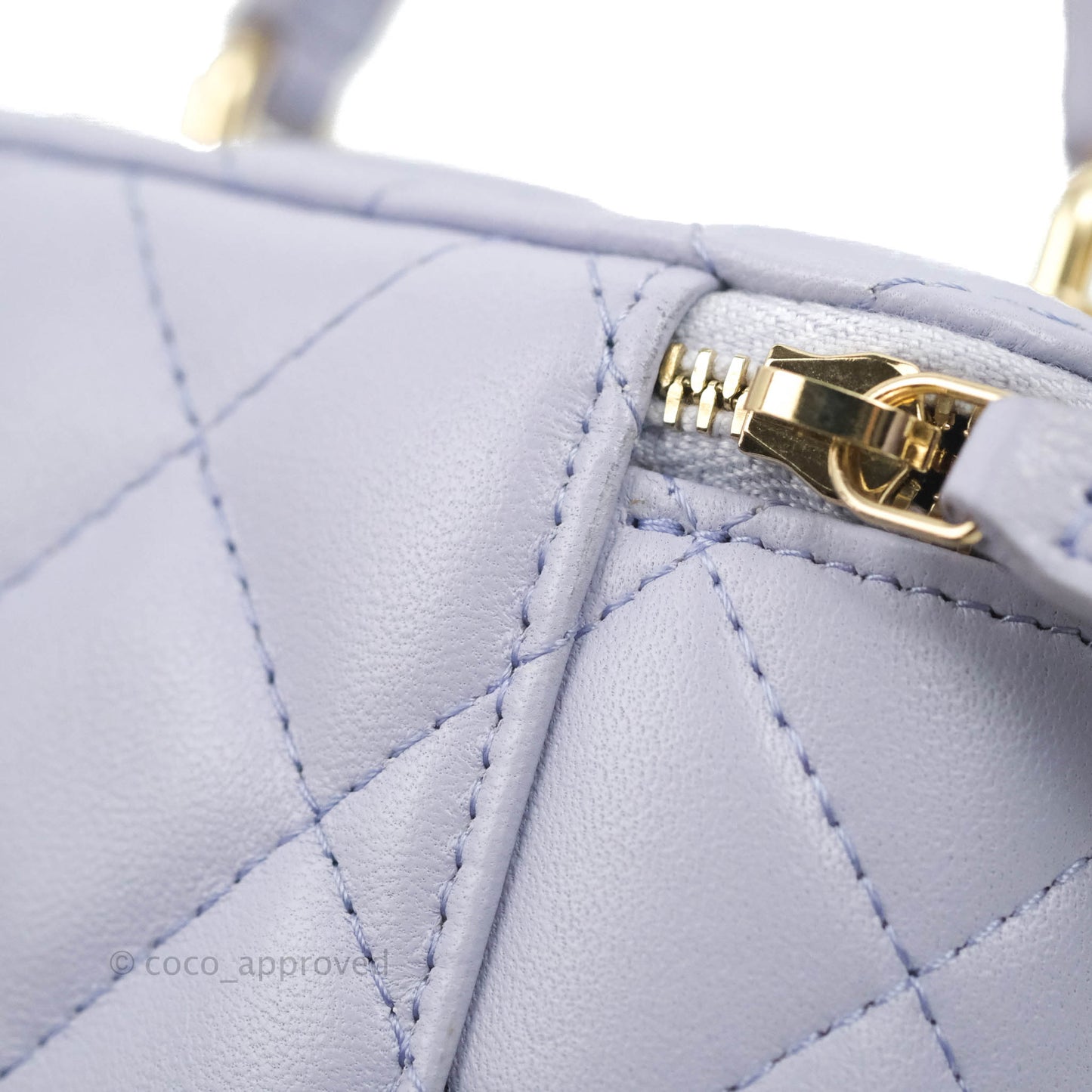 Chanel Mini Top Handle Vanity With Chain Lilac Lambskin Gold Hardware