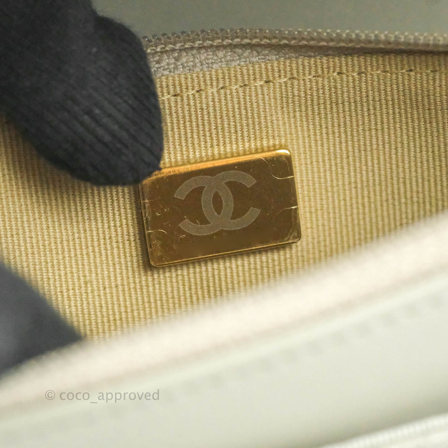 Chanel Quilted Pearl Crush Wallet on Chain WOC Light Grey Lambskin Aged Gold Hardware 22C