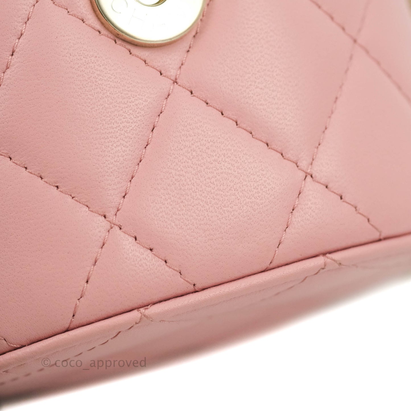 Chanel Quilted Small Resin Elegant Chain Vanity Case Lambskin Pink Gold Hardware