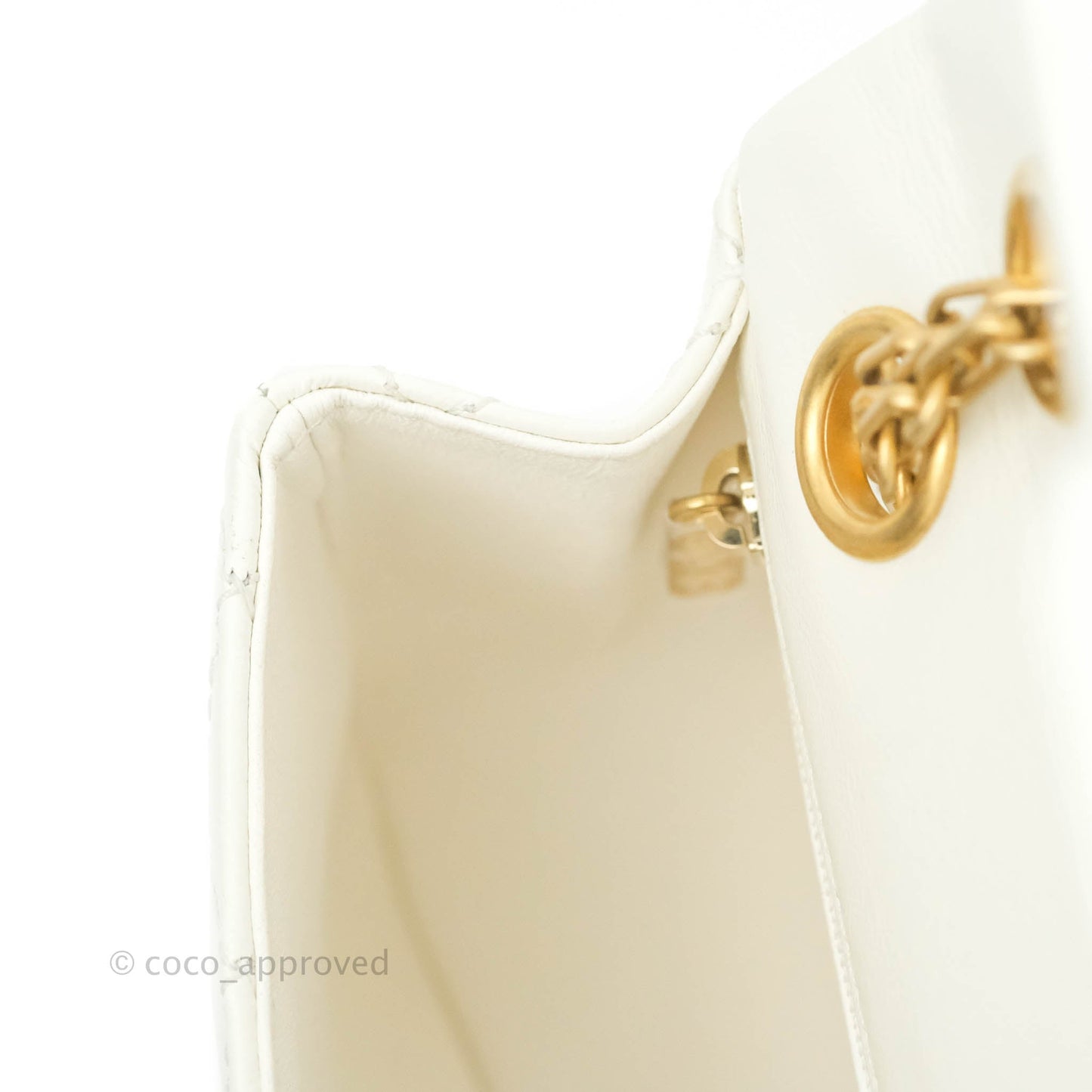 Chanel Mini Reissue 224 White Aged Calfskin Aged Gold Hardware
