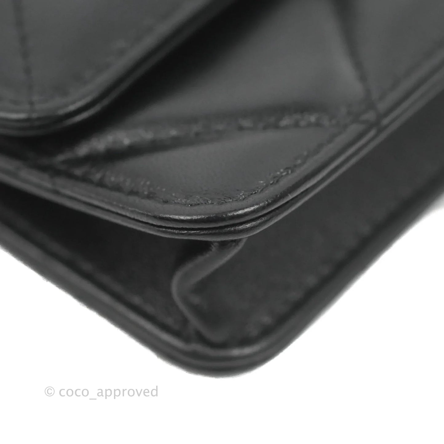 Chanel 19 Card Holder With Chain Black Mixed Hardware