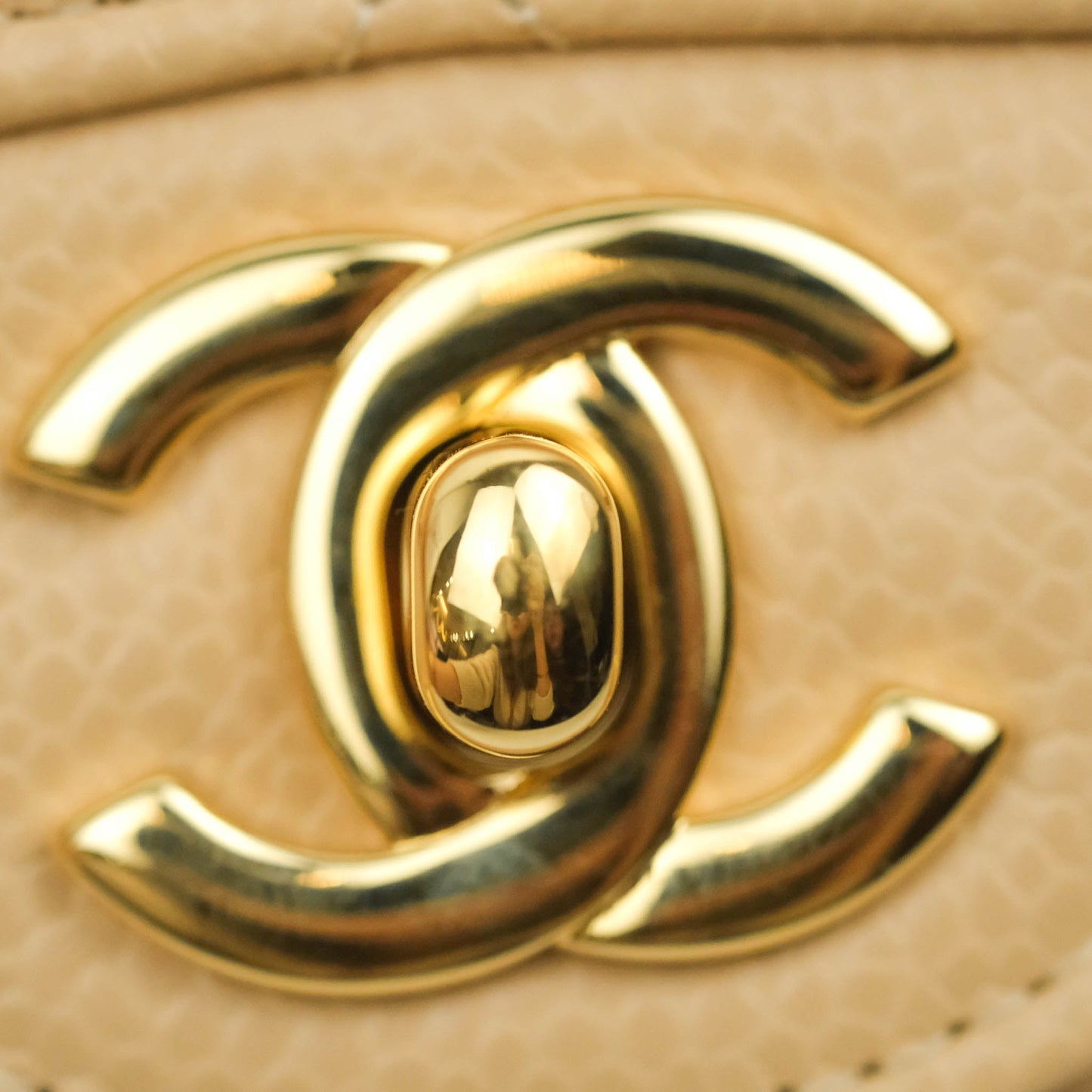 Chanel Small Classic Quilted Flap Beige Caviar Gold Hardware
