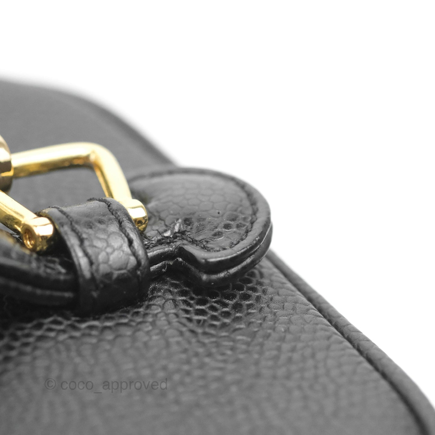 Chanel Vintage Vanity Case Black Caviar Gold Hardware