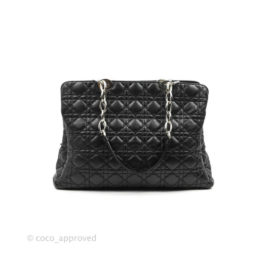 Christian Dior Lambskin Cannage Large Soft Shopping Tote Black