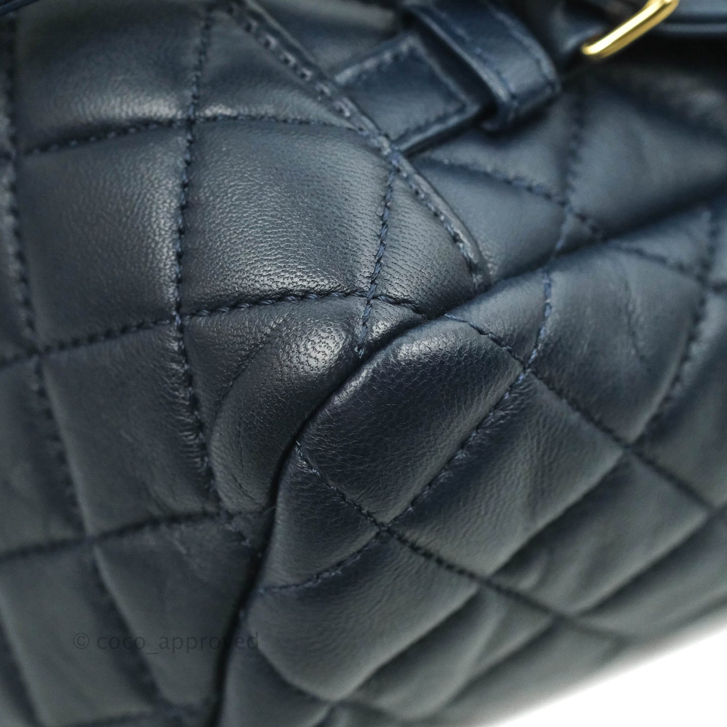 Chanel Small Quilted Urban Spirit Backpack Navy Gold Hardware