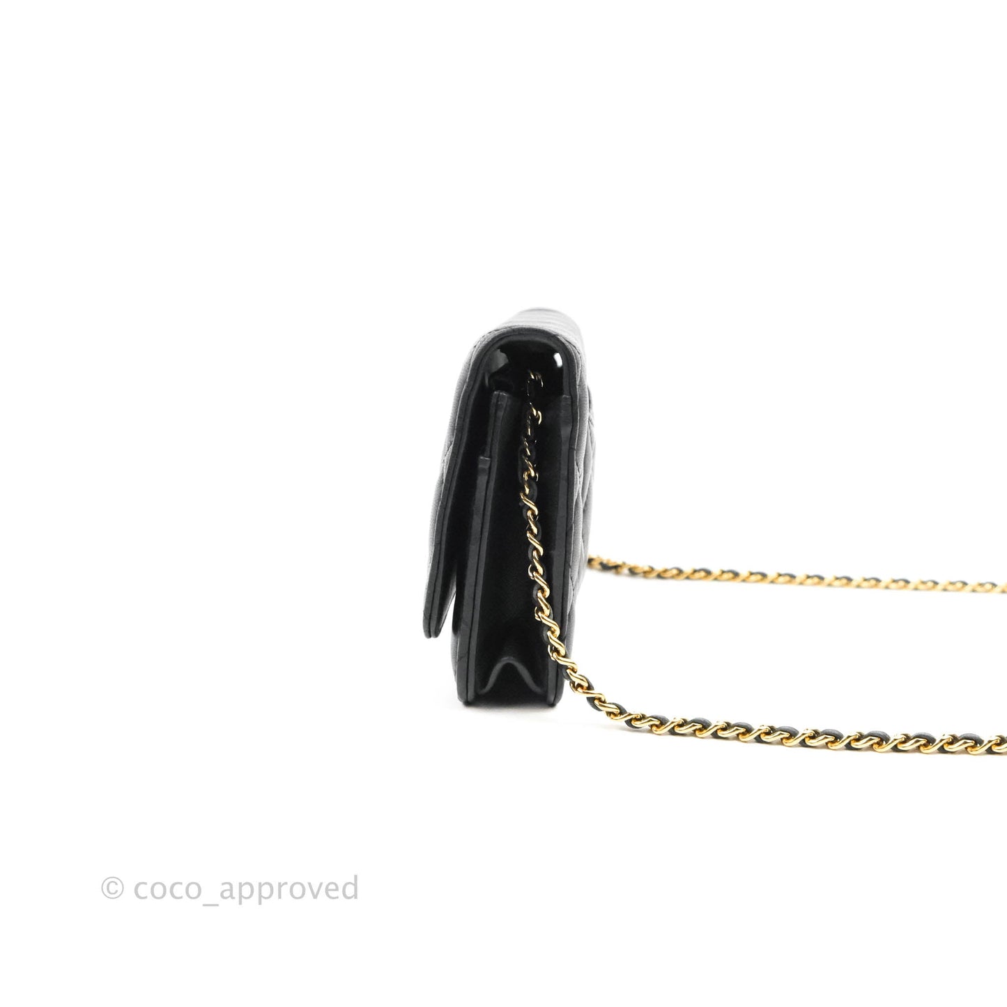 Chanel Quilted Classic WOC Black Lambskin Gold Hardware
