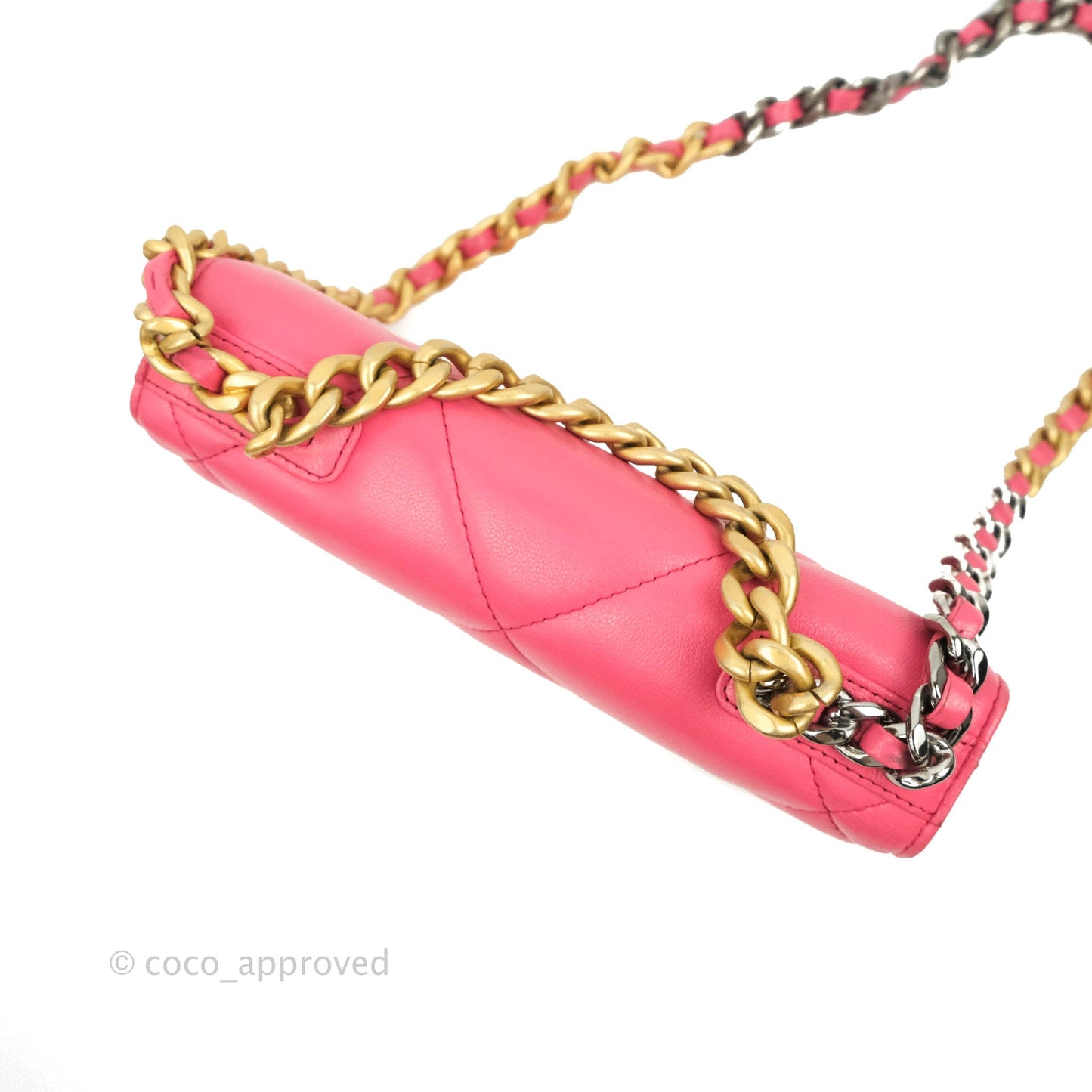 Chanel 19 Wallet on Chain WOC Pink Mixed Hardware