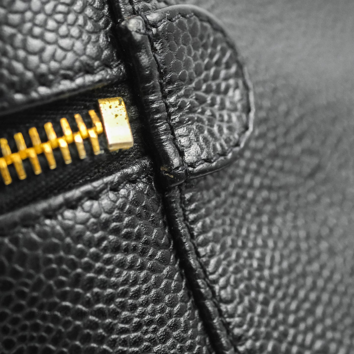 Chanel Vintage Vanity Case Black Caviar Gold Hardware