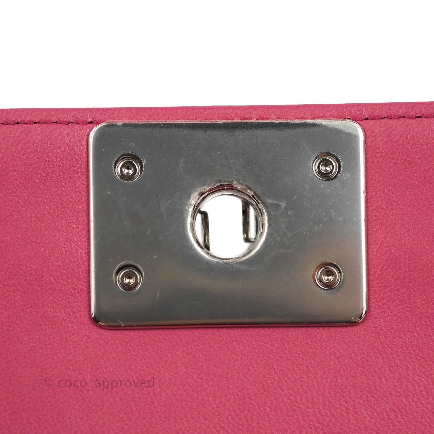 Chanel Quilted Medium Boy Dark Pink Calfskin Silver Hardware