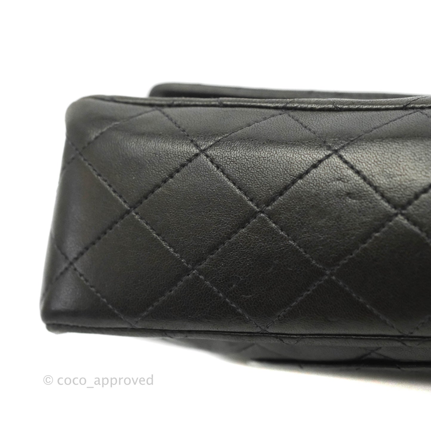 Chanel Vintage M/L Medium Double Flap Bag Black Lambskin 24K Gold Hardware