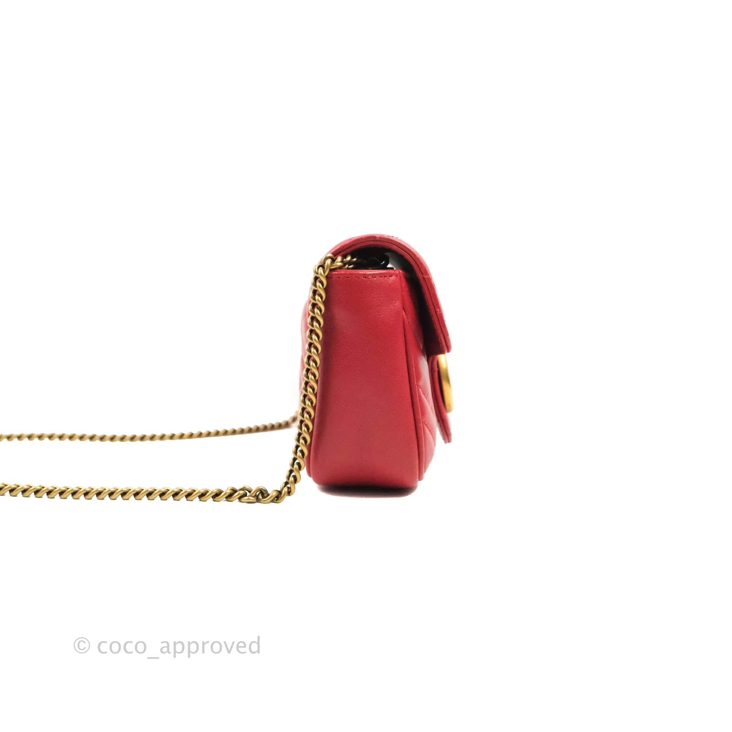 Gucci GG Marmont Matelassé Leather Super Mini Bag Red